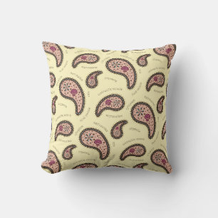 Paramecien Paisley Biologie Wissenschaft Gelb Kissen