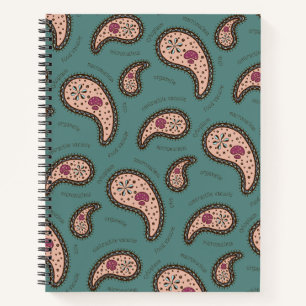 Paramecien Paisley Biologie Wissenschaft Teal Notizbuch
