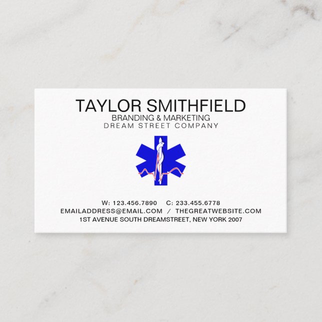 Paramedic Cross Beruflich Business Card Visitenkarte (Vorderseite)