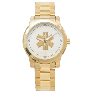Paramedic EMT EMS Gold Armbanduhr