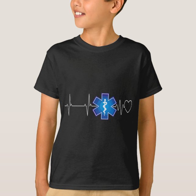 Paramedic Heartbeat EKG Emergency EMT EMS Gift T-Shirt (Vorderseite)