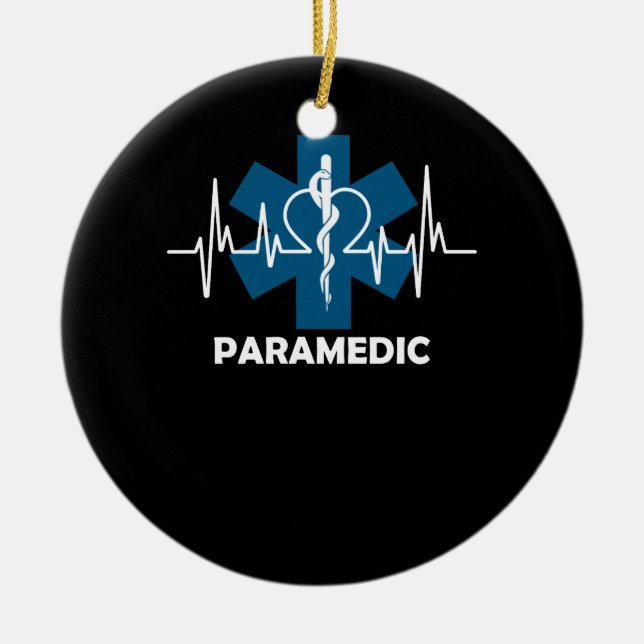 Paramedic Heartbeat Keramik Ornament (Vorne)