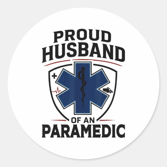 Paramedic Husband Proud Husband Of An Paramedic  Runder Aufkleber (Vorderseite)