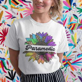 Paramedic Profession Rainbow Sonnenblume T-Shirt