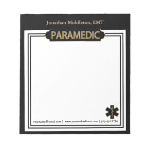 Paramedic - Schwarz und Gold Editor Notizblock