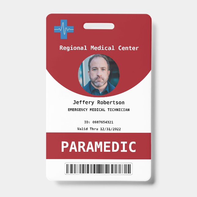 Paramedic Security-ID-Abzeichen Ausweis (Vorderseite)