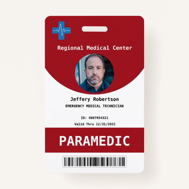 Paramedic Security-ID-Abzeichen Ausweis (Vorderseite)