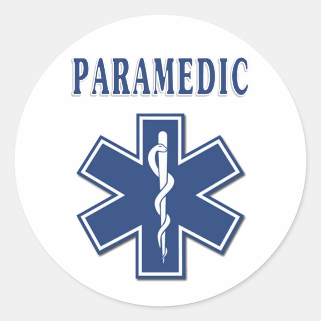 Paramedic Star of Life Runder Aufkleber (Vorderseite)