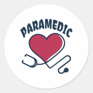 Paramedic Stethoscope mit Herz Runder Aufkleber