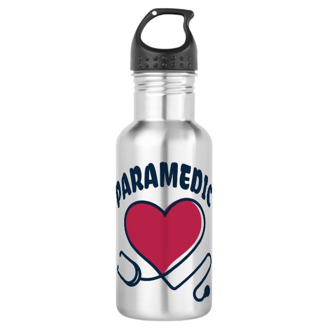 Paramedic Stethoskop mit Herz Edelstahlflasche (Vorderseite)