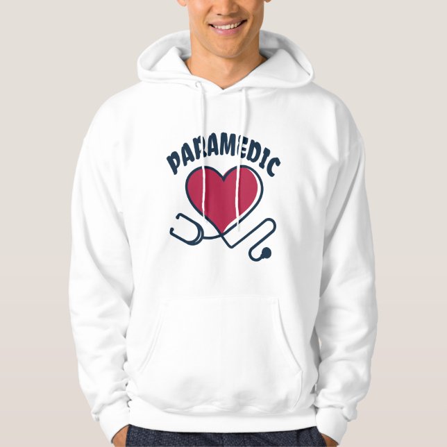 Paramedic Stethoskop mit Herz Hoodie (Vorderseite)