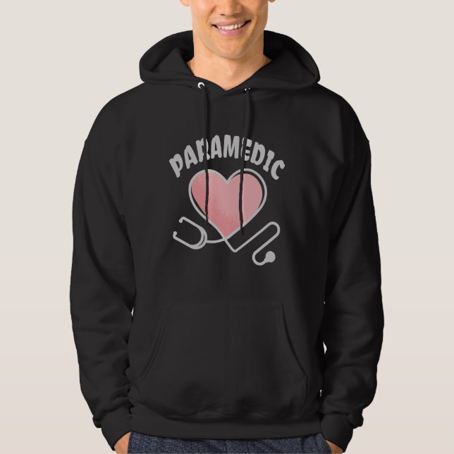 Paramedic Stethoskop mit Herz Hoodie (Vorderseite)