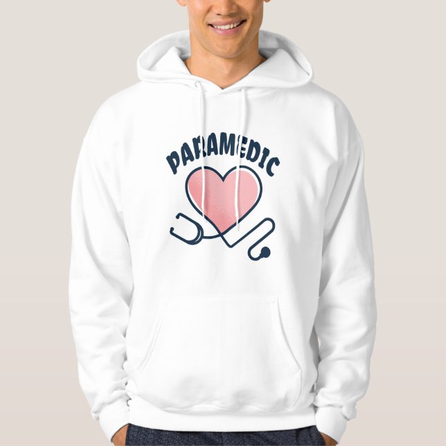 Paramedic Stethoskop mit Herz Hoodie (Vorderseite)