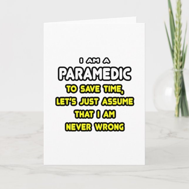 Paramedische T - Shirt und Geschenke Karte (Vorderseite)
