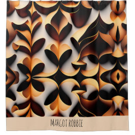 Parametric 3D Blume Gold Modernes Mosaikmuster Duschvorhang