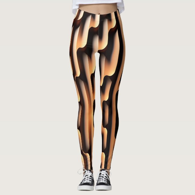 Parametric Board 3D Modernes Muster Leggings (Vorderseite)