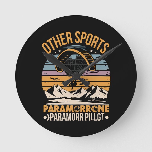 Paramotor-Pilot Paramotoring Runde Wanduhr (Vorderseite)