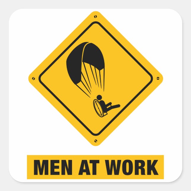 Paramotoring Quadratischer Aufkleber (Vorderseite)