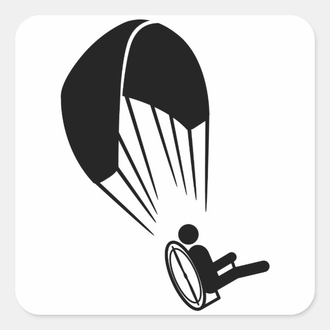 Paramotoring Quadratischer Aufkleber (Vorderseite)