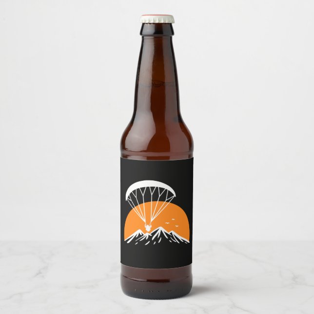 Paramotoring Retro Vintag Bierflaschenetikett (Vorderseite)