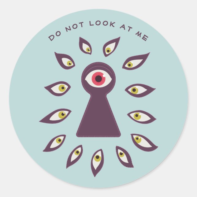 Paranoide antisoziale Angst Keyhole Eyes Runder Aufkleber (Vorderseite)