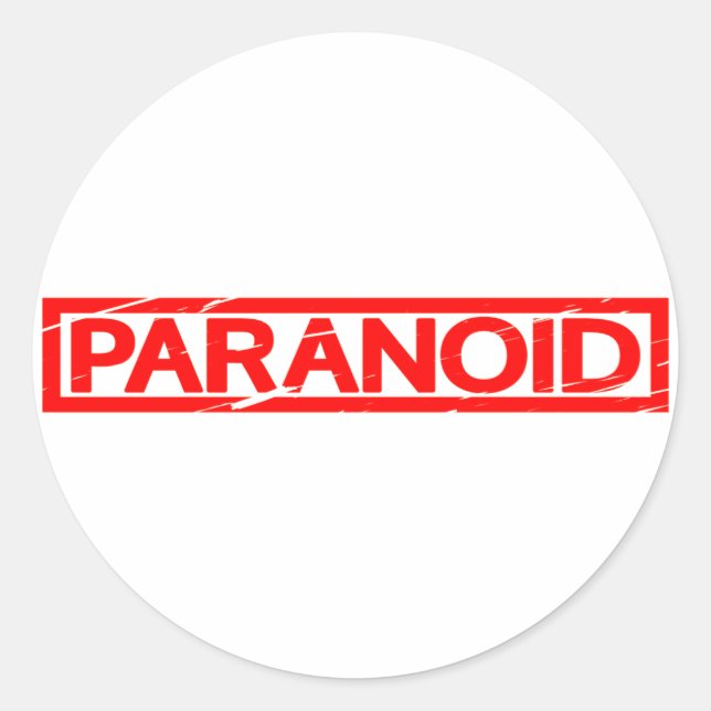 Paranoide Briefmarke Runder Aufkleber (Vorderseite)