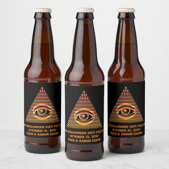 Paranormal Alle sehen Auge der Vorsehung spirituel Bierflaschenetikett (Flaschen)