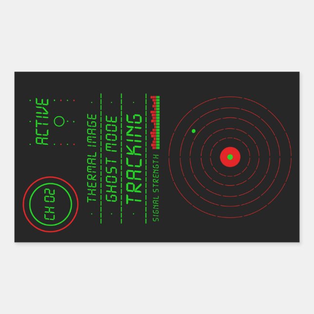 Paranormal Ghost Tracker Radar Scanner Display Art Rechteckiger Aufkleber (Vorderseite)