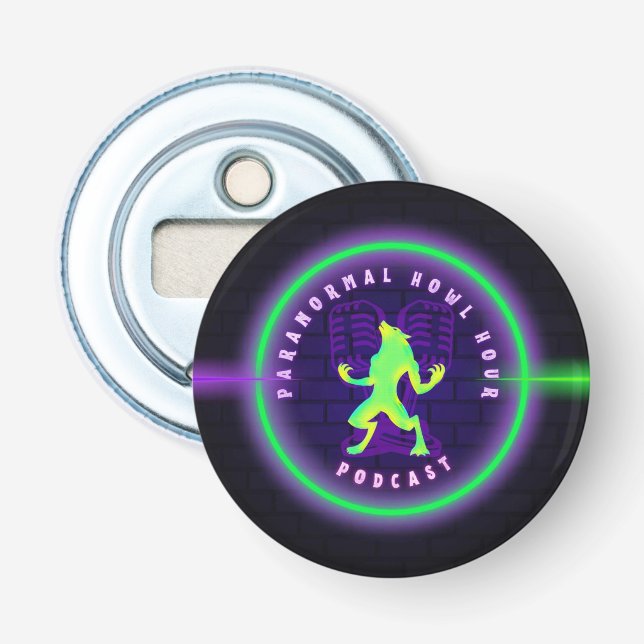 Paranormal Howl Hour Button Flaschenöffner (Vorderseite)