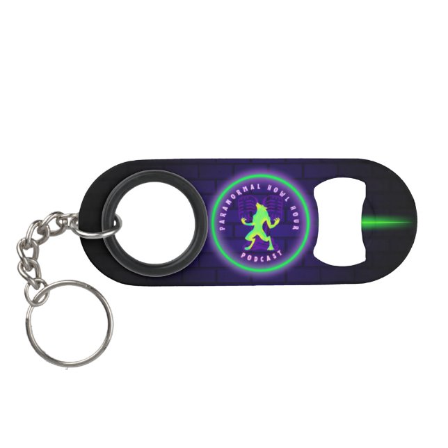 Paranormal Howl Hour Mini Schlüsselanhänger Flasch Mini Flaschenöffner (Rückseite Horizontal)