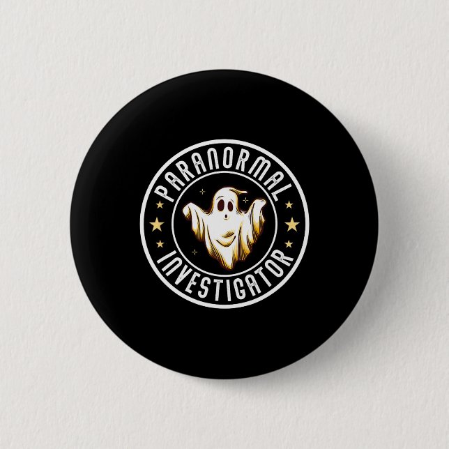 Paranormal Investigator Ghost Hunter Ghost Jäger Button (Vorderseite)