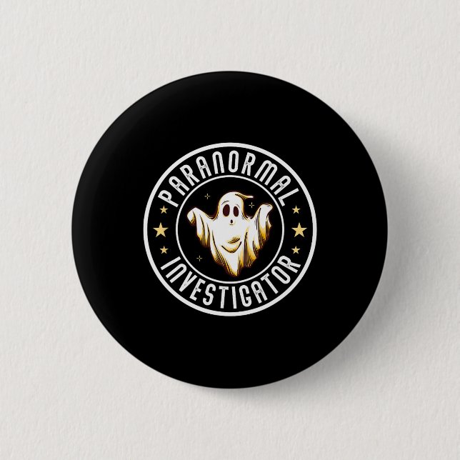 Paranormal Investigator Ghost Hunter Ghost Jäger Button (Vorderseite)