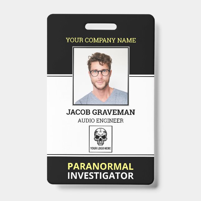 Paranormal Investigator Mitarbeiter Foto ID Sicher Ausweis (Vorderseite)