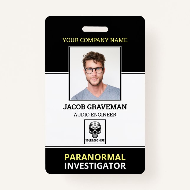 Paranormal Investigator Mitarbeiter Foto ID Sicher Ausweis (Vorderseite)