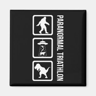 Paranormal Triathlon - Funny Cryptozoology Magnet