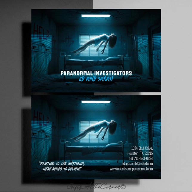 Paranormale Ermittler Unheimlicher Geist schwebend Visitenkarte (Von Creator hochgeladen)