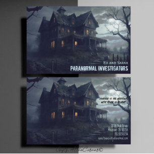 Paranormale Ermittlerin Eerie Spuk House Visitenkarte