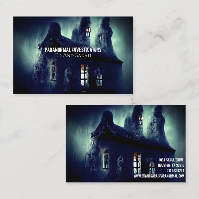 Paranormale Ermittlerin Spuk Kabine Visitenkarte (Vorne/Hinten)