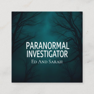 Paranormaler Ermittler Dunkler Wald Quadratische Visitenkarte