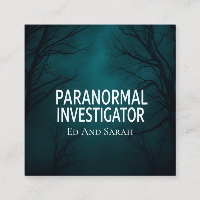 Paranormaler Ermittler Dunkler Wald Quadratische Visitenkarte (Vorderseite)