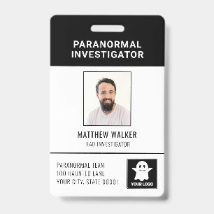 Paranormaler Ermittler QR-Code Namensschild Fotoau Ausweis