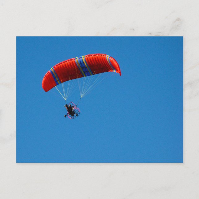 Parapente automobile sur carte postale Sky Blue (Devant)