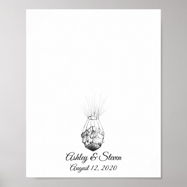 Paraplane Wedding Fingerprint Guestbook Poster (Vorne)