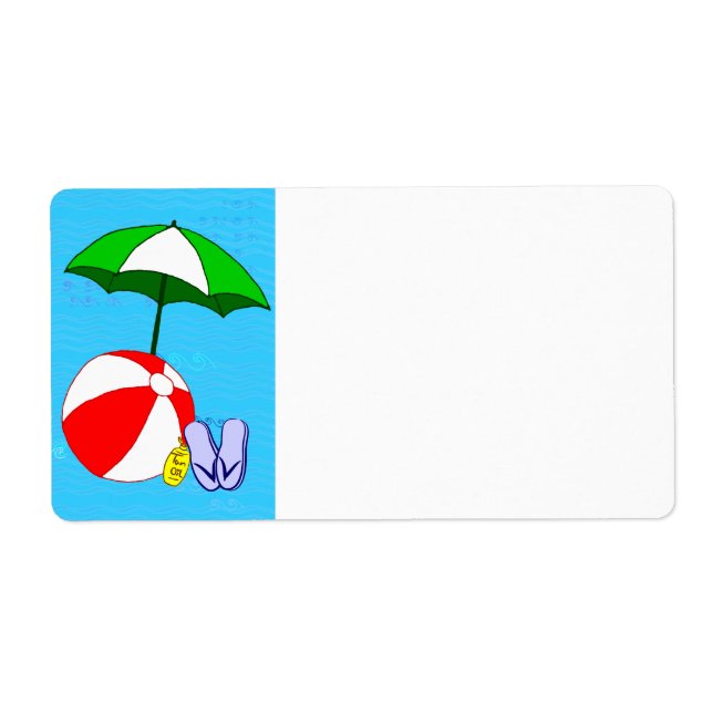 Parapluie de Piscine à Boules de Plage Étiquette G (Devant)