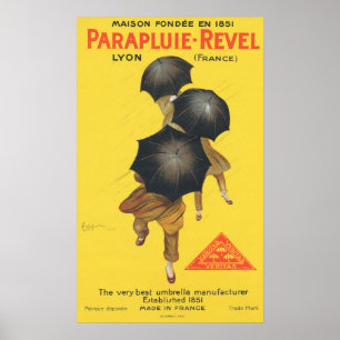 PARAPLUIE REVEL Französischer Dachhersteller Alt Poster