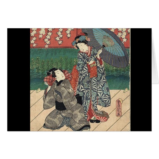 parapluie traditionnel kimono japonais geisha (Devant horizontal)