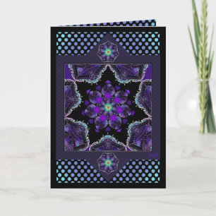 Parapluie violet & coeurs .7 carte d'anniversaire