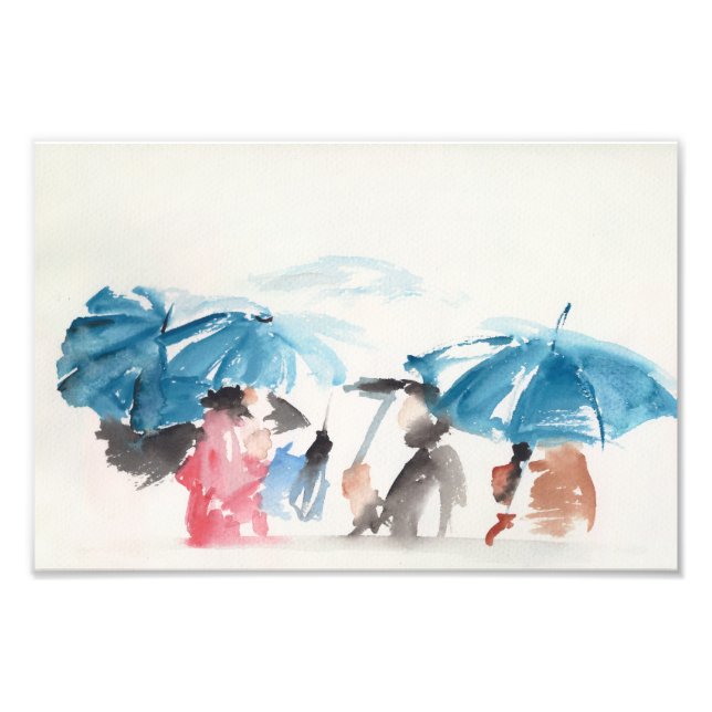 Parapluies aquarelles originales Photo Imprimer (Devant)