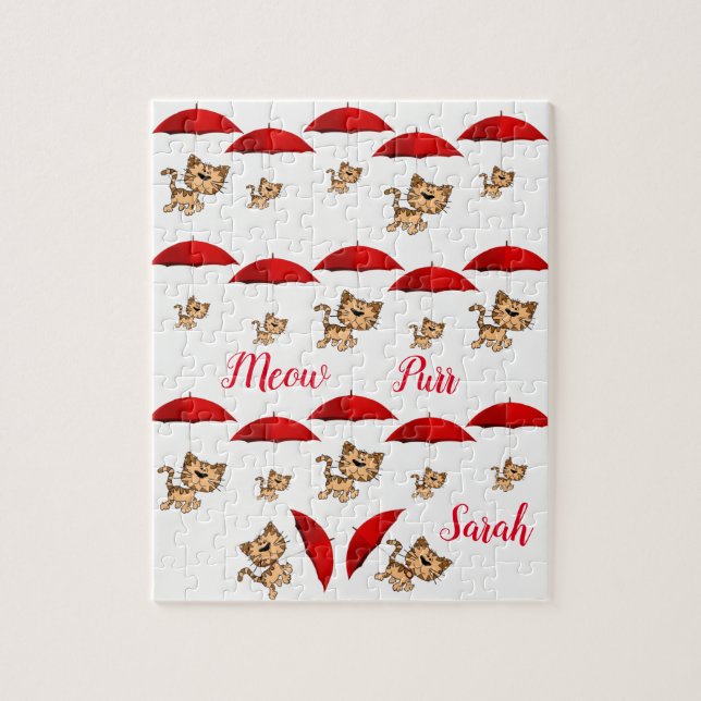 Parapluies rouges Chats Jigsaw Puzzle Daisy (Vertical)
