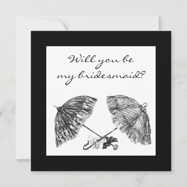 Parapluies vintage invitation (Devant)